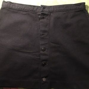 American Apparel / Button Up Skirt, Black Large